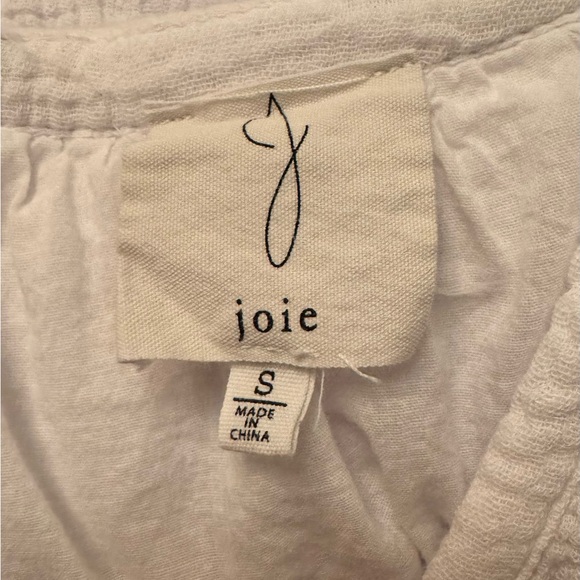 Joie White Cotton Super Soft A-line Puff Sleeve Dress - Picture 4 of 4